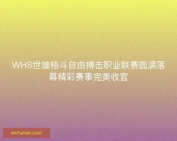 WHS世雄格斗自由搏击职业联赛圆满落幕精彩赛事完美收官